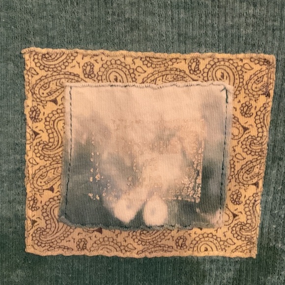 Y2K Decree green henley v neck snap thermal button Bella Swan like top L - Picture 3 of 6